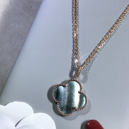 [Lumi Jewellery]CLOVER 25MM GOLD DARK MOP BIG CLOVER NECKLACE