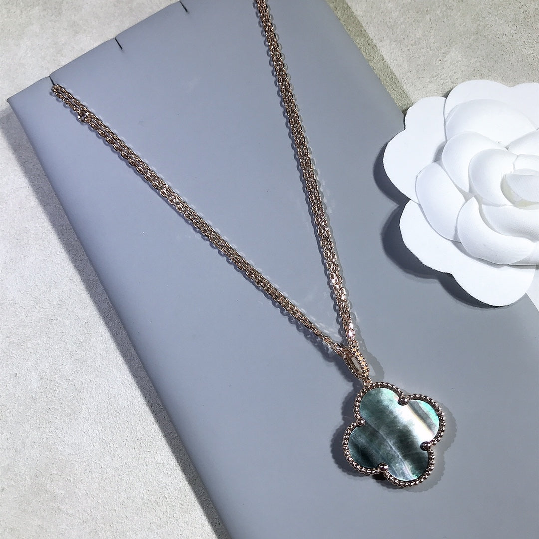 [Lumi Jewellery]CLOVER 25MM GOLD DARK MOP BIG CLOVER NECKLACE