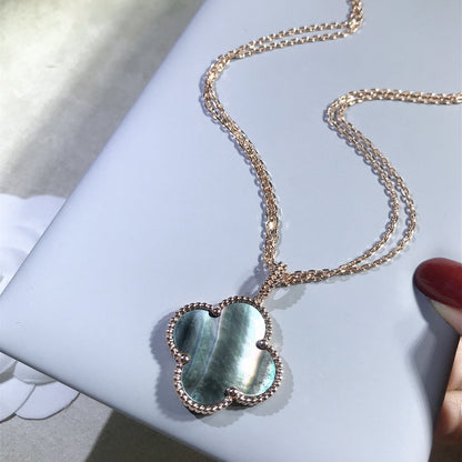 [Lumi Jewellery]CLOVER 25MM GOLD DARK MOP BIG CLOVER NECKLACE