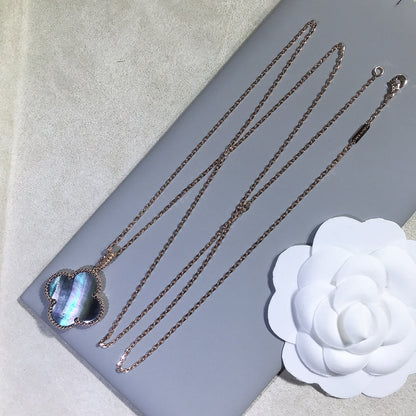 [Lumi Jewellery]CLOVER 25MM GOLD DARK MOP BIG CLOVER NECKLACE
