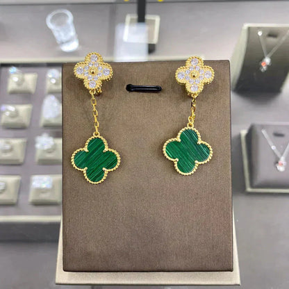 [Lumi Jewellery]CLOVER  2 MOTIFS  DIAMOND  EARRINGS (MULTIPLE CHOICESç´