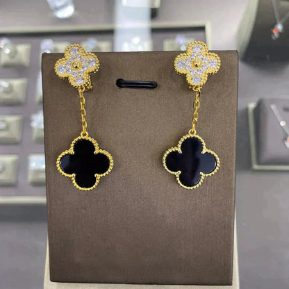 [Lumi Jewellery]CLOVER  2 MOTIFS  DIAMOND  EARRINGS (MULTIPLE CHOICESç´