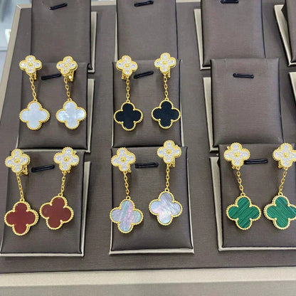 [Lumi Jewellery]CLOVER  2 MOTIFS  DIAMOND  EARRINGS (MULTIPLE CHOICESç´