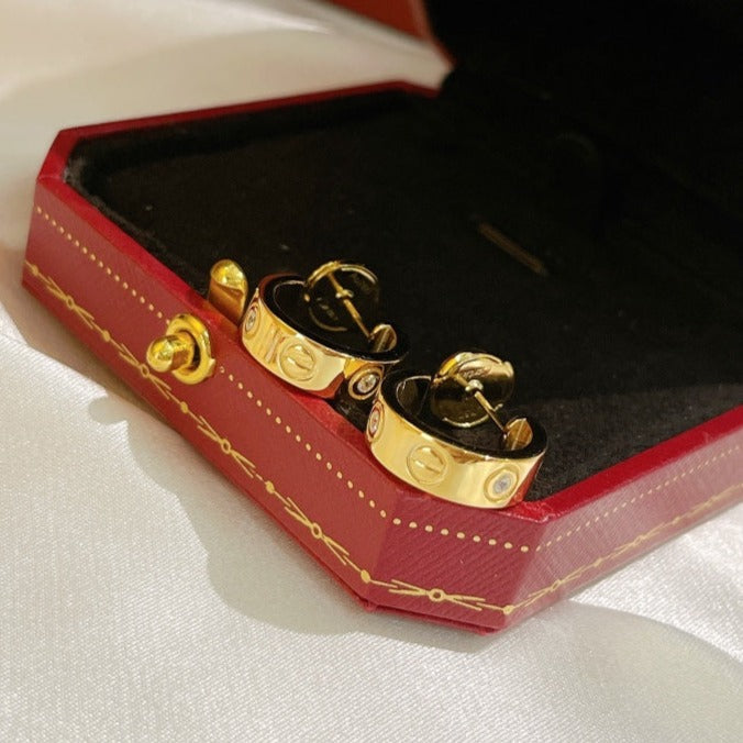 [Lumi Jewellery]LOVE EARRINGS 5.7MM 2 DIAMONDS