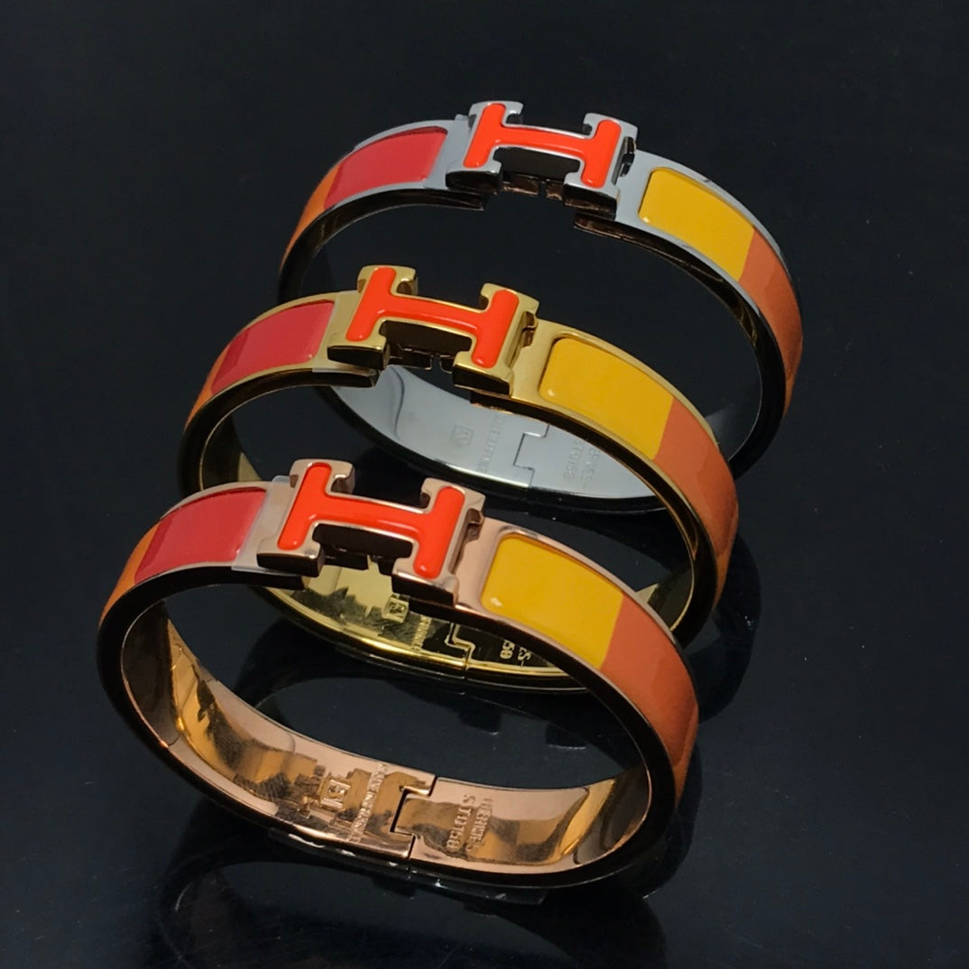 [Lumi Jewellery]H BRACELET ORANGE RAINBOW CERAMIC