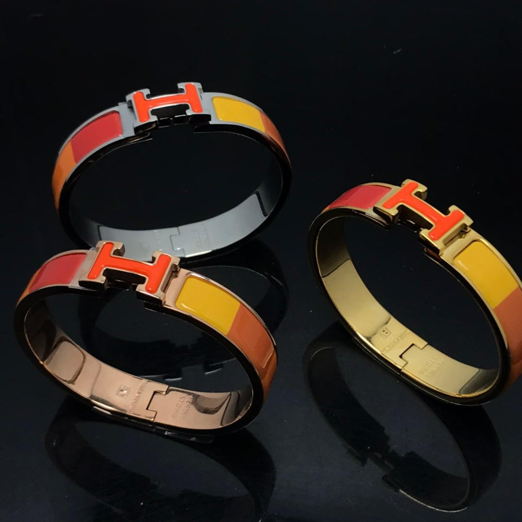 [Lumi Jewellery]H BRACELET ORANGE RAINBOW CERAMIC