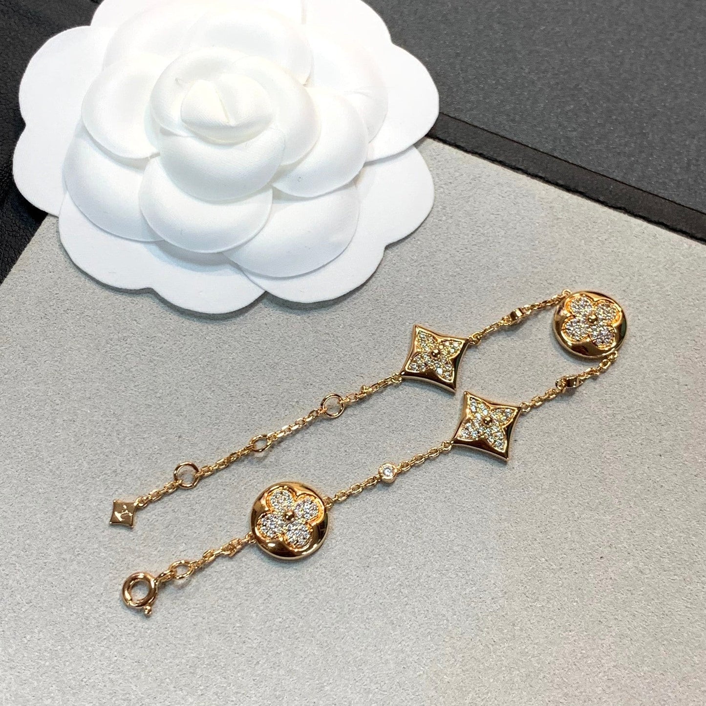 [Lumi Jewellery]STAR AND SUN 4 MOTIFS GOLD DIAMONDS BRACELET