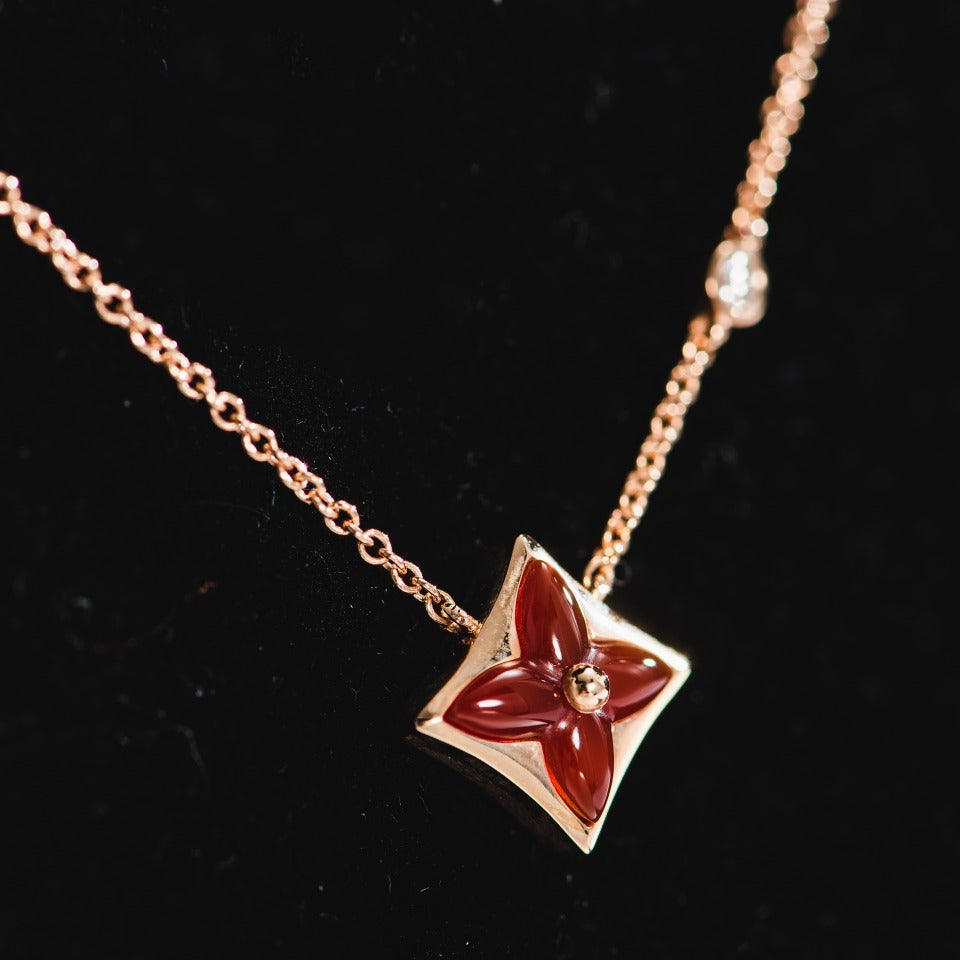 [Lumi Jewellery]STAR NECKLACE PINK GOLD 1 DIAMOND