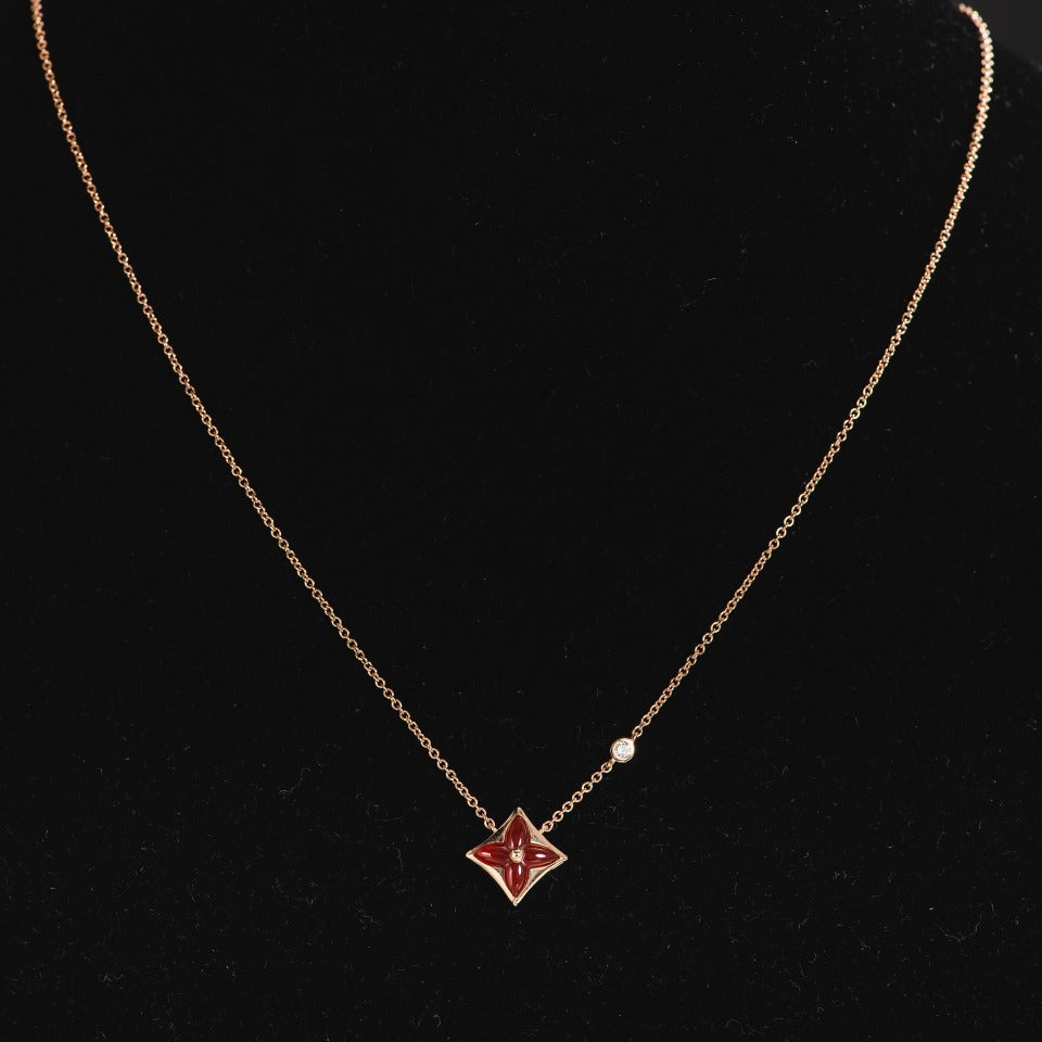 [Lumi Jewellery]STAR NECKLACE PINK GOLD 1 DIAMOND