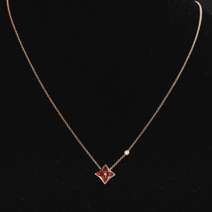 [Lumi Jewellery]STAR NECKLACE PINK GOLD 1 DIAMOND