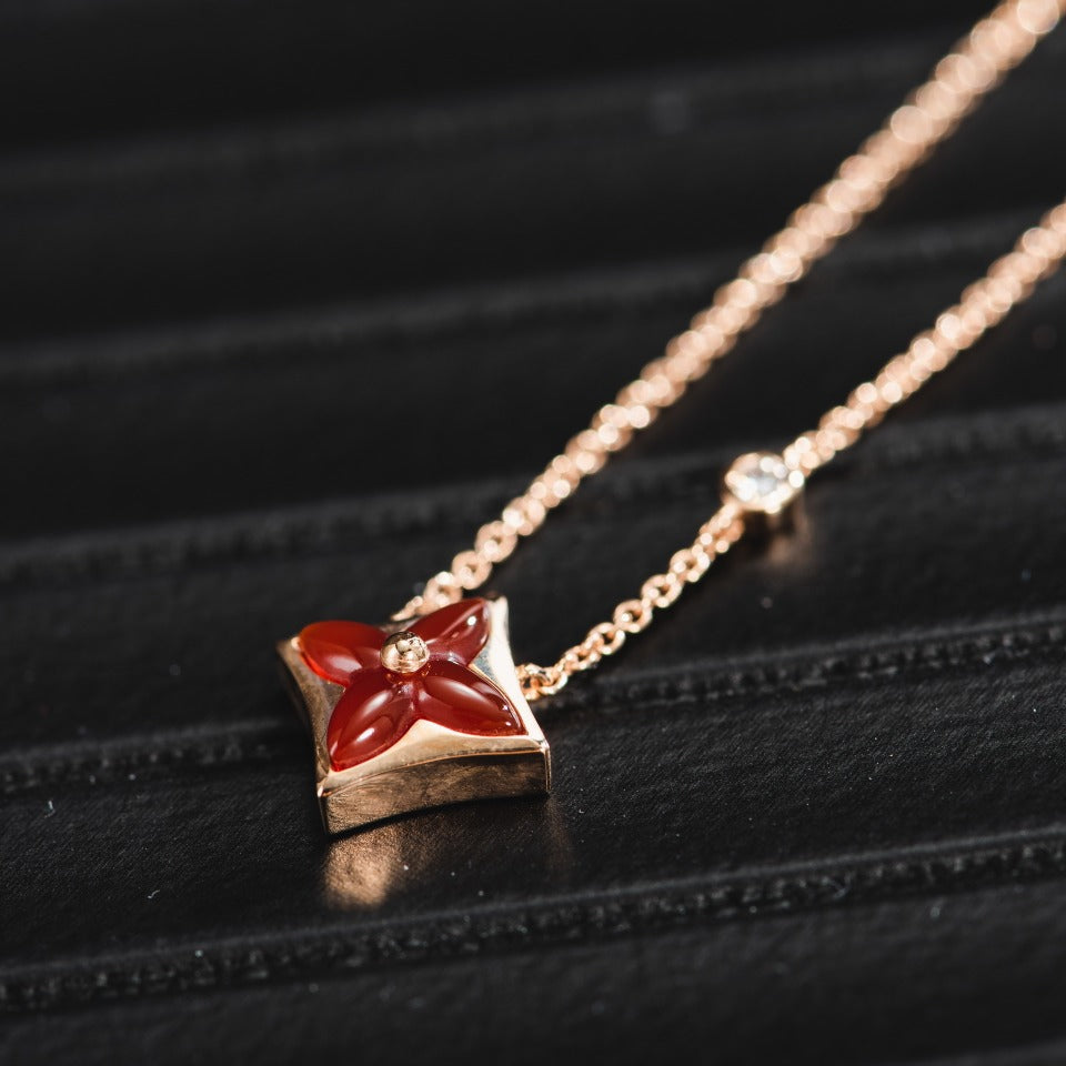 [Lumi Jewellery]STAR NECKLACE PINK GOLD 1 DIAMOND