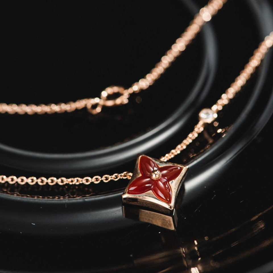 [Lumi Jewellery]STAR NECKLACE PINK GOLD 1 DIAMOND