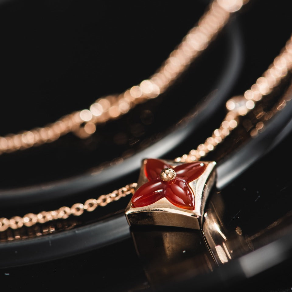 [Lumi Jewellery]STAR NECKLACE PINK GOLD 1 DIAMOND