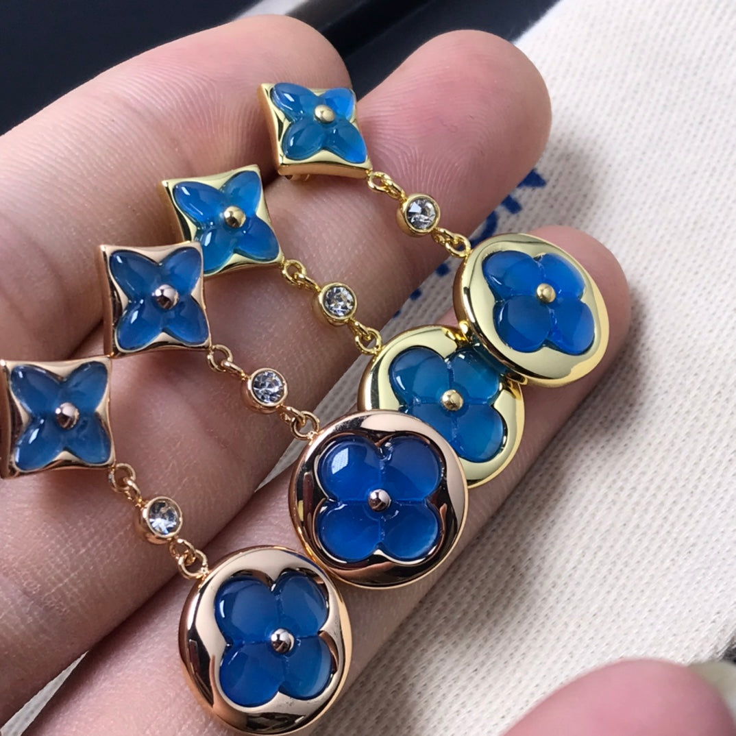 [Lumi Jewellery]STAR AND SUN AGATE DIAMOND EARRINGS
