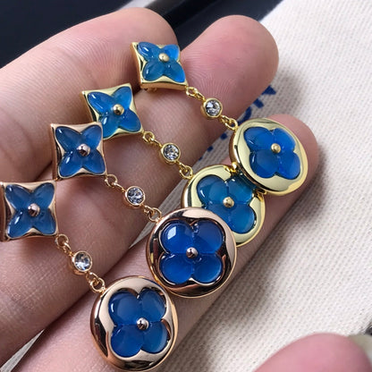 [Lumi Jewellery]STAR AND SUN AGATE DIAMOND EARRINGS