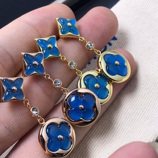 [Lumi Jewellery]STAR AND SUN AGATE DIAMOND EARRINGS