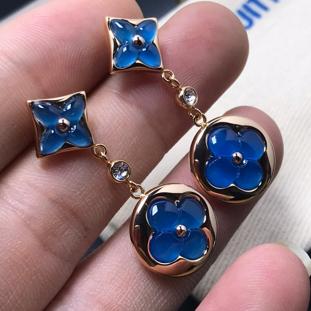 [Lumi Jewellery]STAR AND SUN AGATE DIAMOND EARRINGS