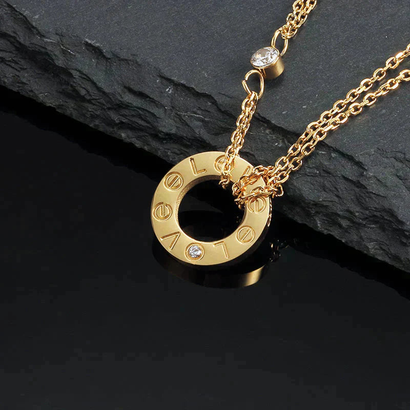 [Lumi Jewellery]LOVE NECKLACE 16MM 2 DIAMONDS