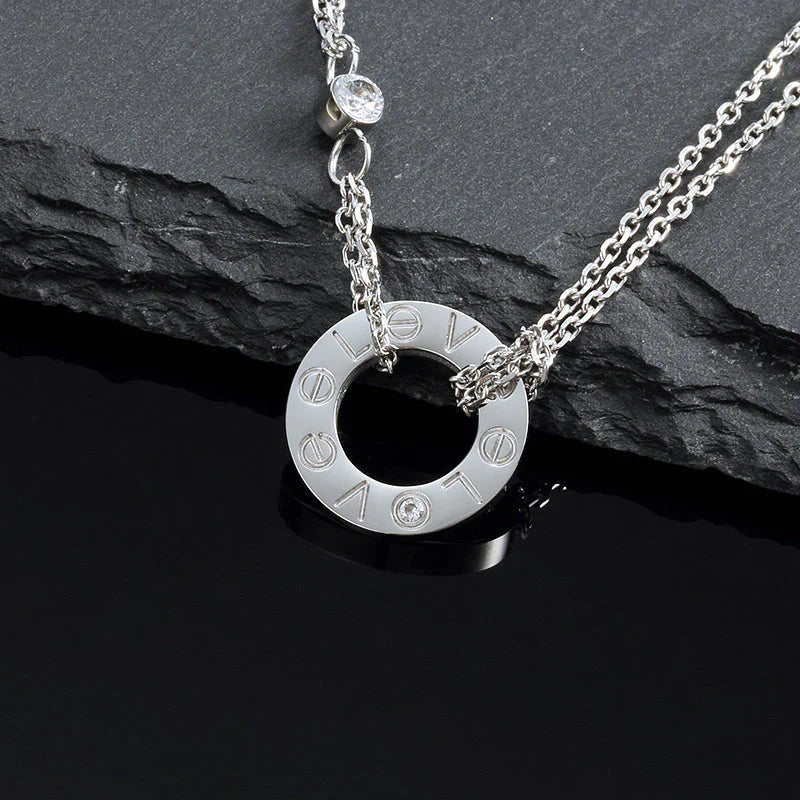 [Lumi Jewellery]LOVE NECKLACE 16MM 2 DIAMONDS