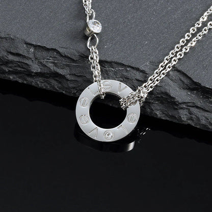 [Lumi Jewellery]LOVE NECKLACE 16MM 2 DIAMONDS