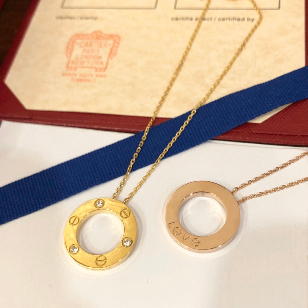 [Lumi Jewellery]LOVE NECKLACE 16MM 3 DIAMONDS