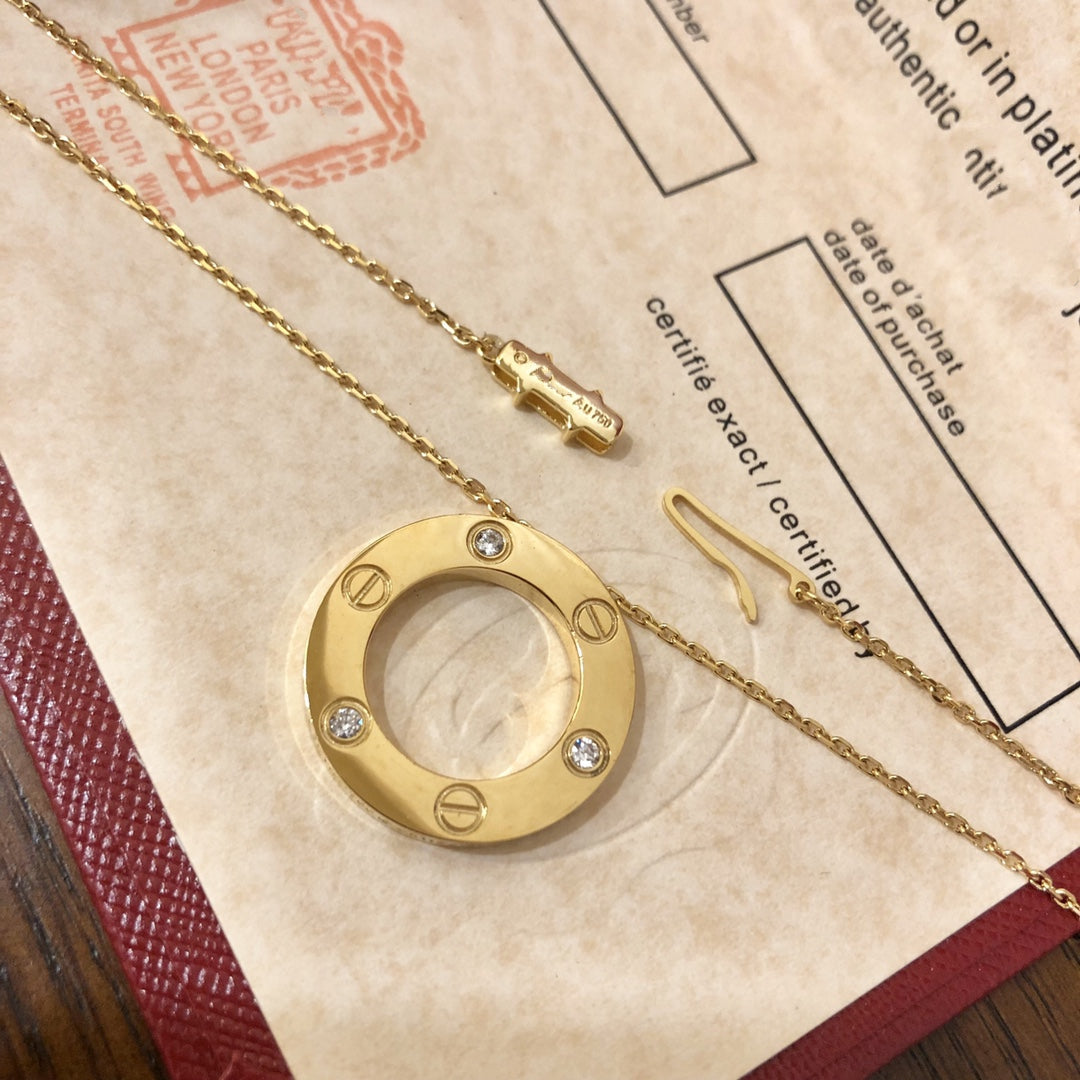 [Lumi Jewellery]LOVE NECKLACE 16MM 3 DIAMONDS