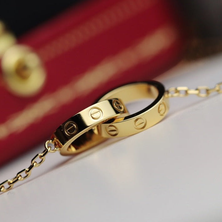 [Lumi Jewellery]LOVE NECKLACE DOUBLE RING GOLD