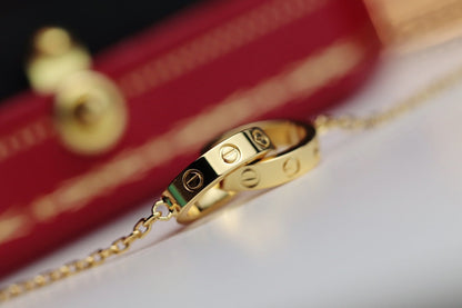 [Lumi Jewellery]LOVE NECKLACE DOUBLE RING GOLD