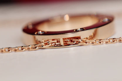 [Lumi Jewellery]LOVE NECKLACE 16MM 6 DIAMONDS PINK GOLD