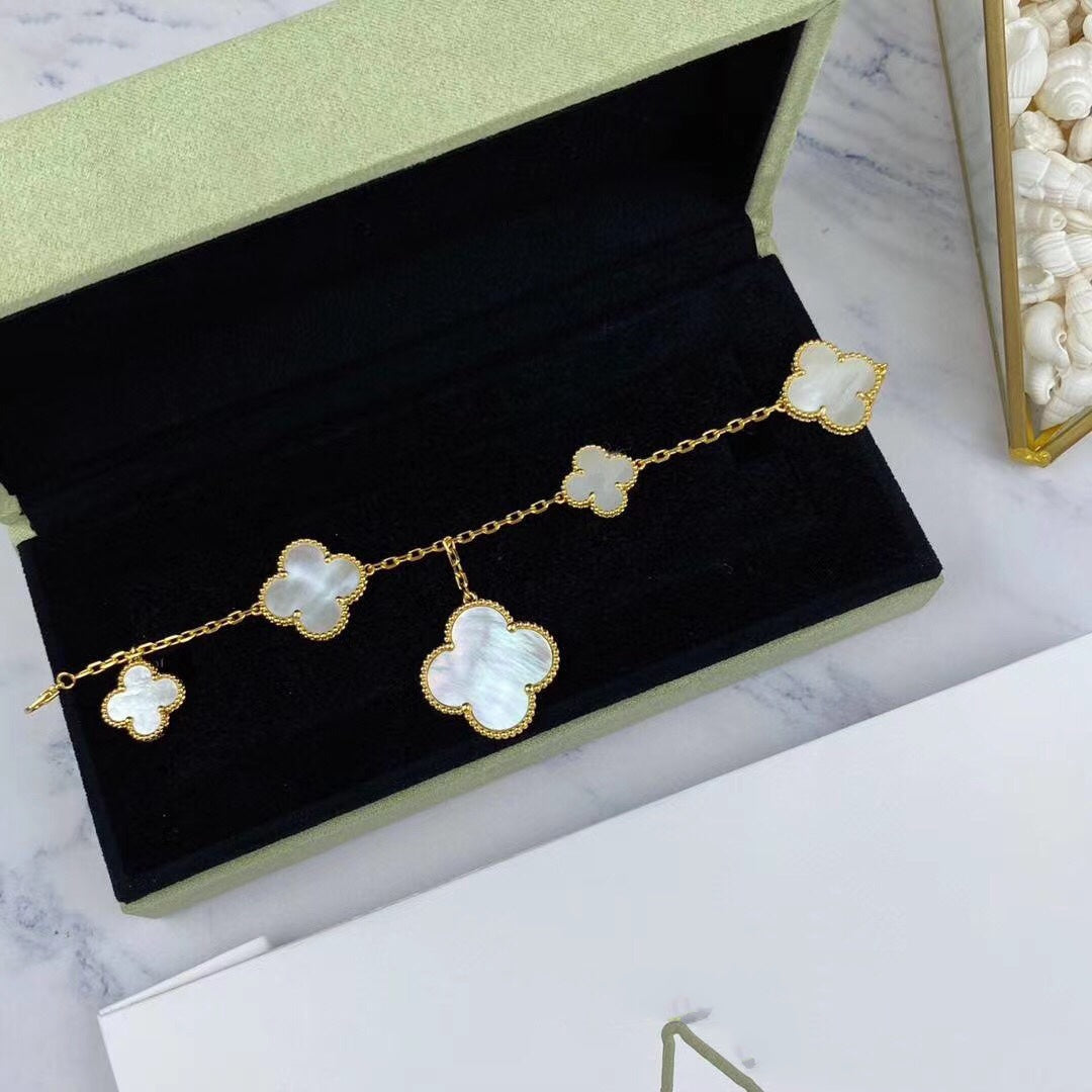 [Lumi Jewellery]MAGIC CLOVER MOP GOLD BRACELET 5 MOTIFS