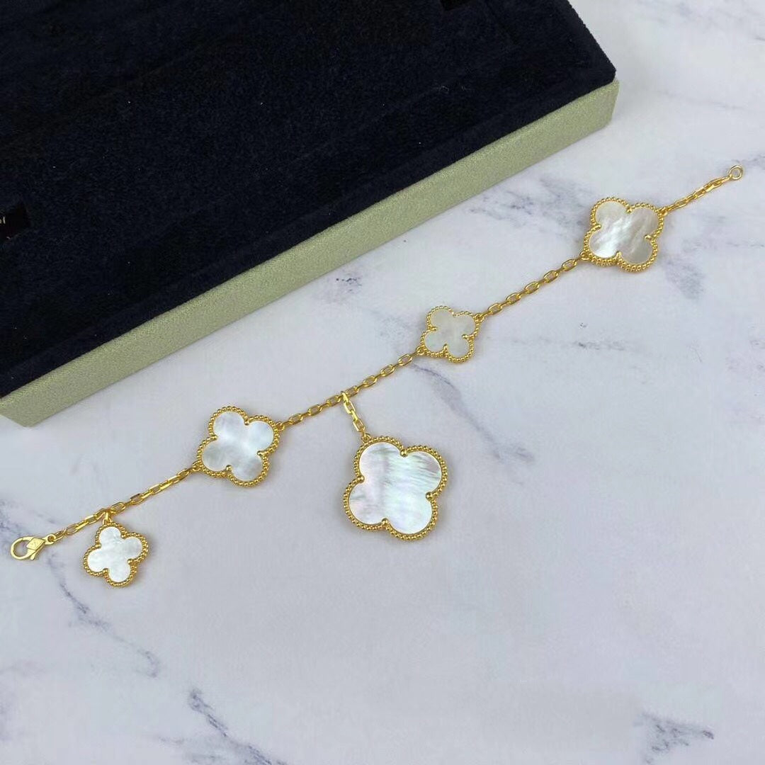 [Lumi Jewellery]MAGIC CLOVER MOP GOLD BRACELET 5 MOTIFS