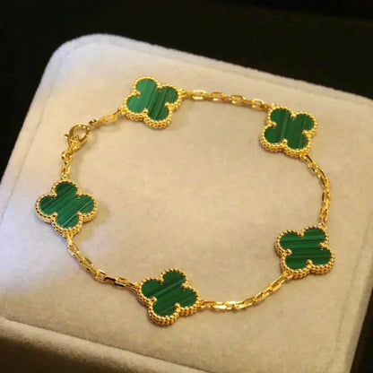 [Lumi Jewellery] CLOVER 5 MOTIF MALACHITE BRACELET COLLECTION