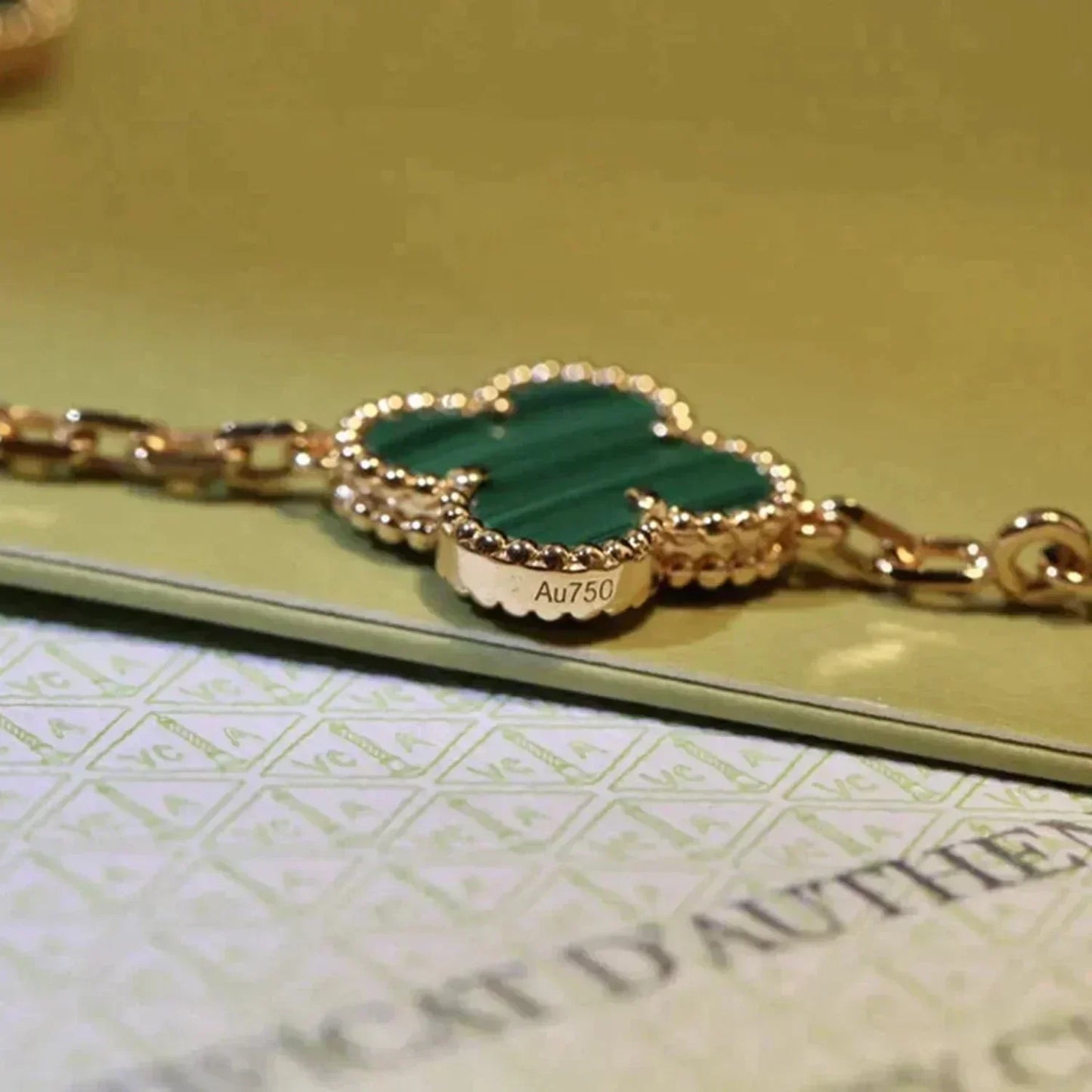 [Lumi Jewellery] CLOVER 5 MOTIF MALACHITE BRACELET COLLECTION