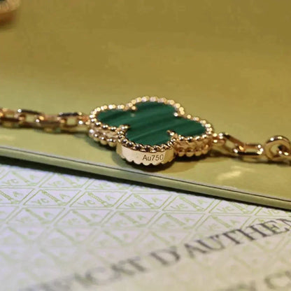 [Lumi Jewellery] CLOVER 5 MOTIF MALACHITE BRACELET COLLECTION
