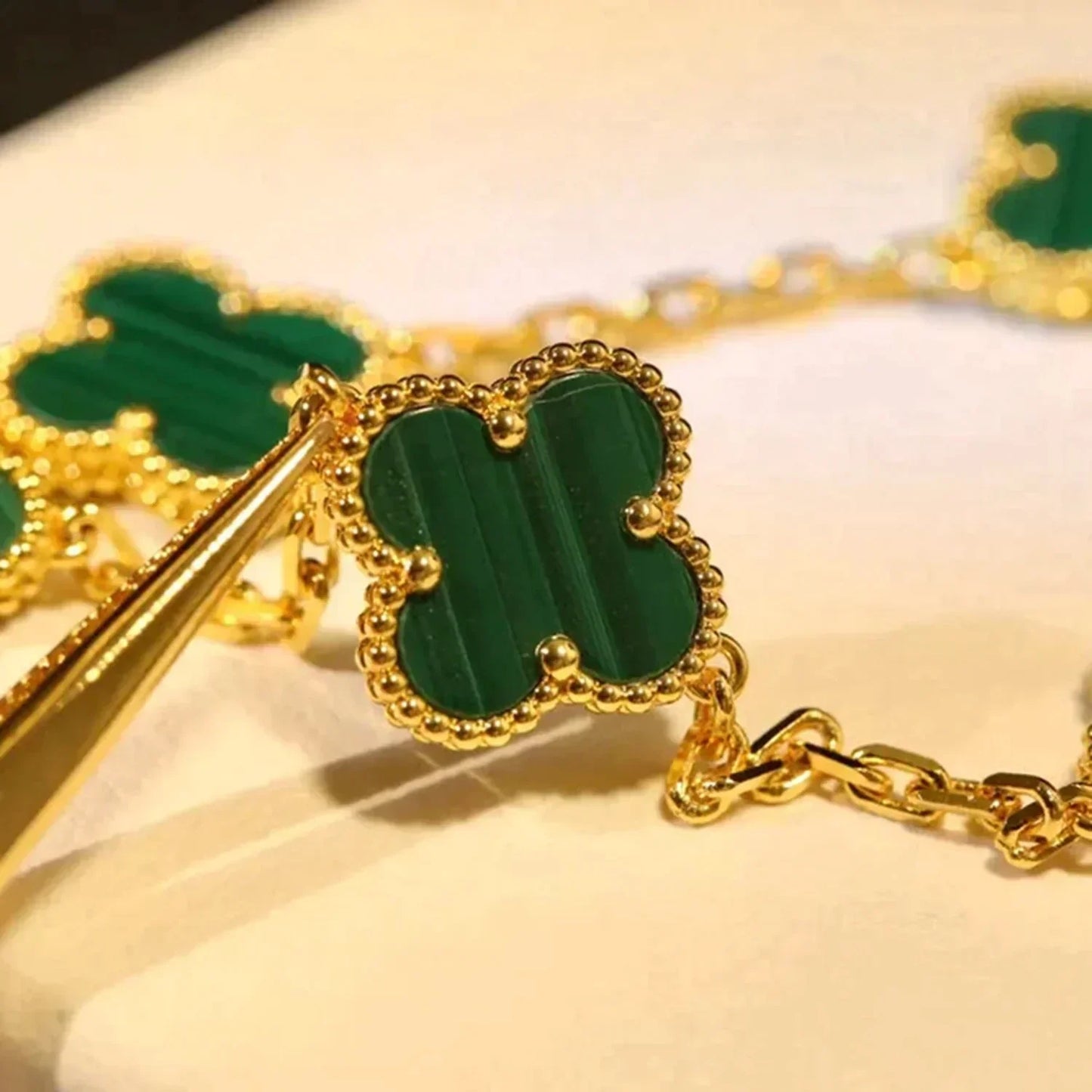 [Lumi Jewellery] CLOVER 5 MOTIF MALACHITE BRACELET COLLECTION