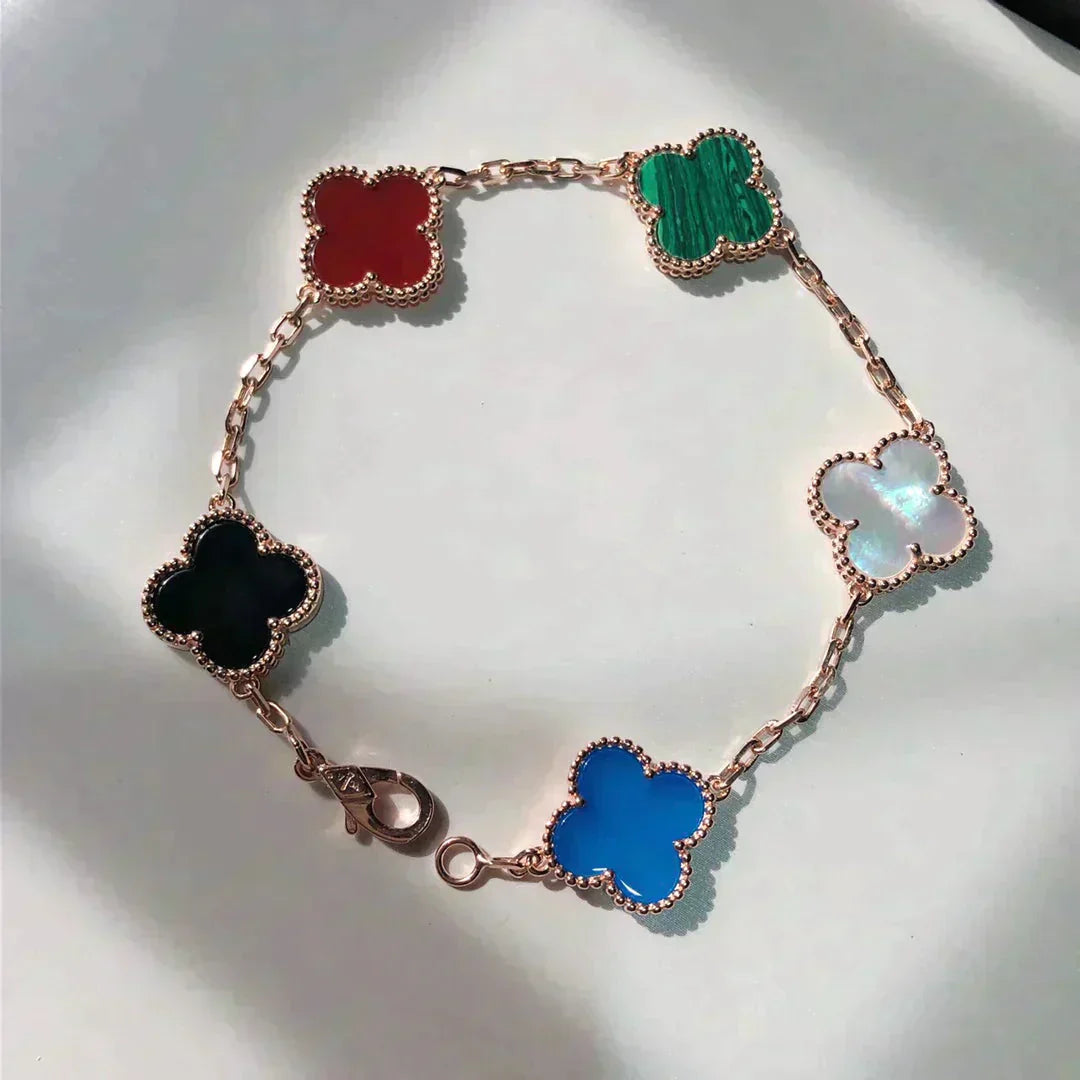 [Lumi Jewellery]CLOVER 5 MOTIFS MULTICOLOR BRACELET