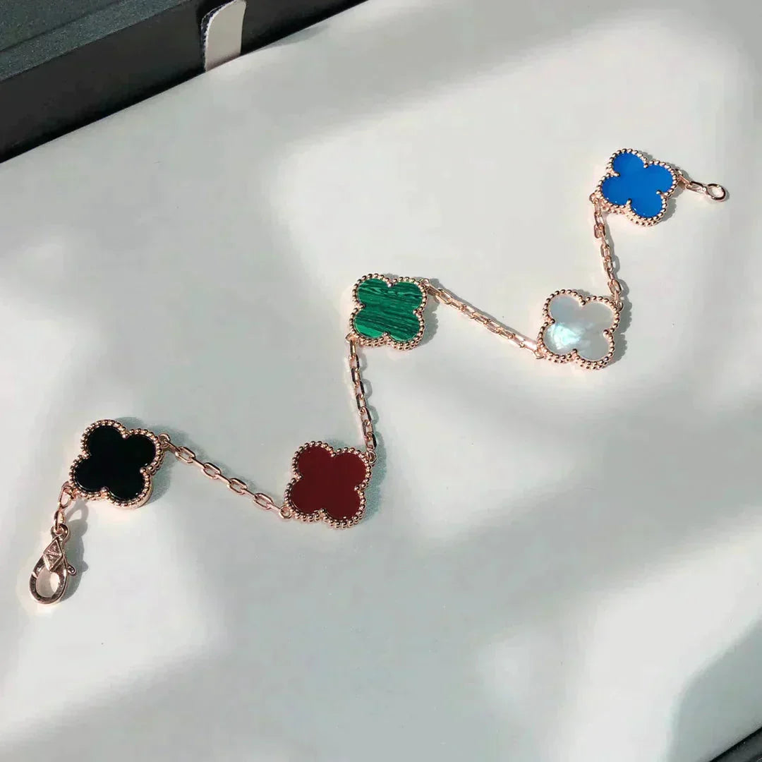 [Lumi Jewellery]CLOVER 5 MOTIFS MULTICOLOR BRACELET