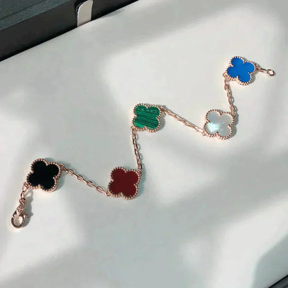 [Lumi Jewellery]CLOVER 5 MOTIFS MULTICOLOR BRACELET