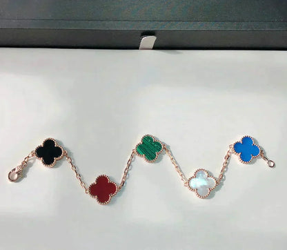 [Lumi Jewellery]CLOVER 5 MOTIFS MULTICOLOR BRACELET