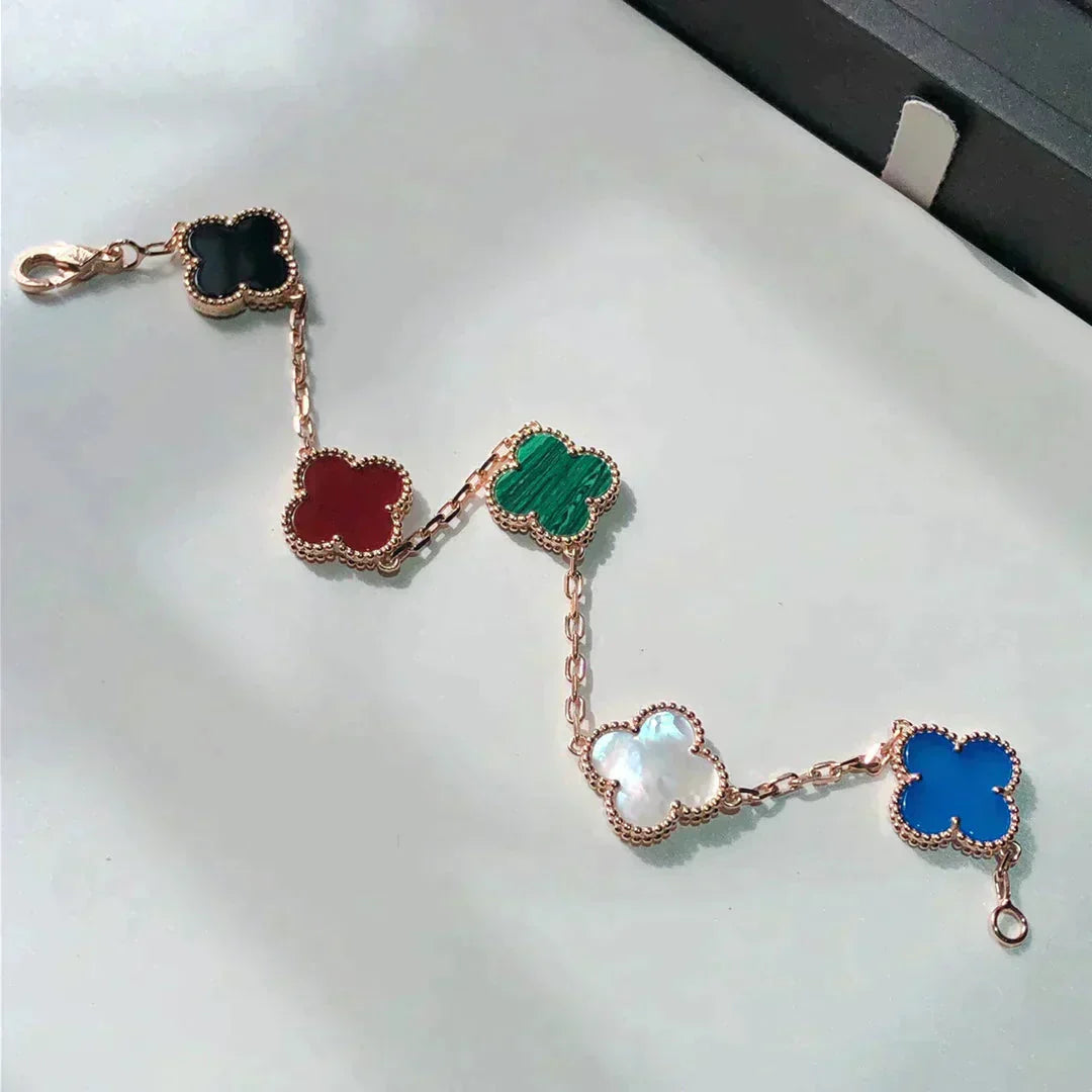 [Lumi Jewellery]CLOVER 5 MOTIFS MULTICOLOR BRACELET