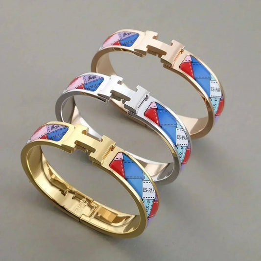 [Lumi Jewellery]H BRACELET DOTTED BORDER 12MM