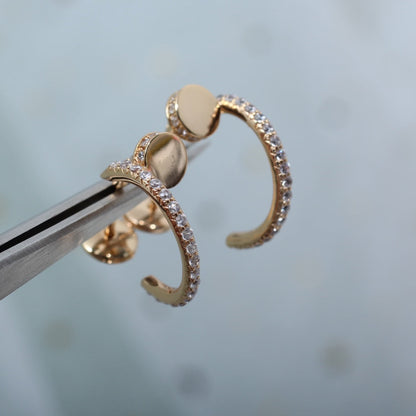 [Lumi Jewellery]JUSTE EARRINGS 12.75MM PINK GOLD DIAMOND