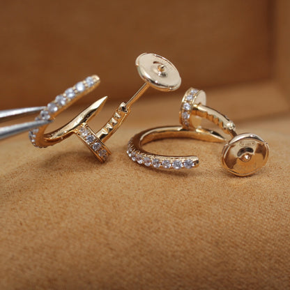 [Lumi Jewellery]JUSTE EARRINGS 12.75MM PINK GOLD DIAMOND