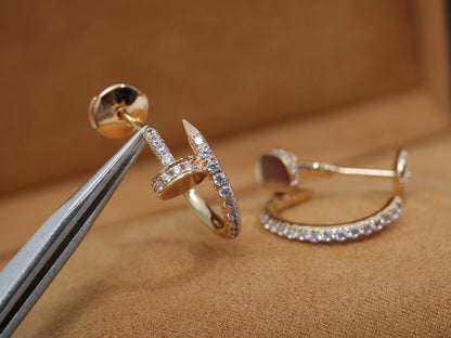 [Lumi Jewellery]JUSTE EARRINGS 12.75MM PINK GOLD DIAMOND