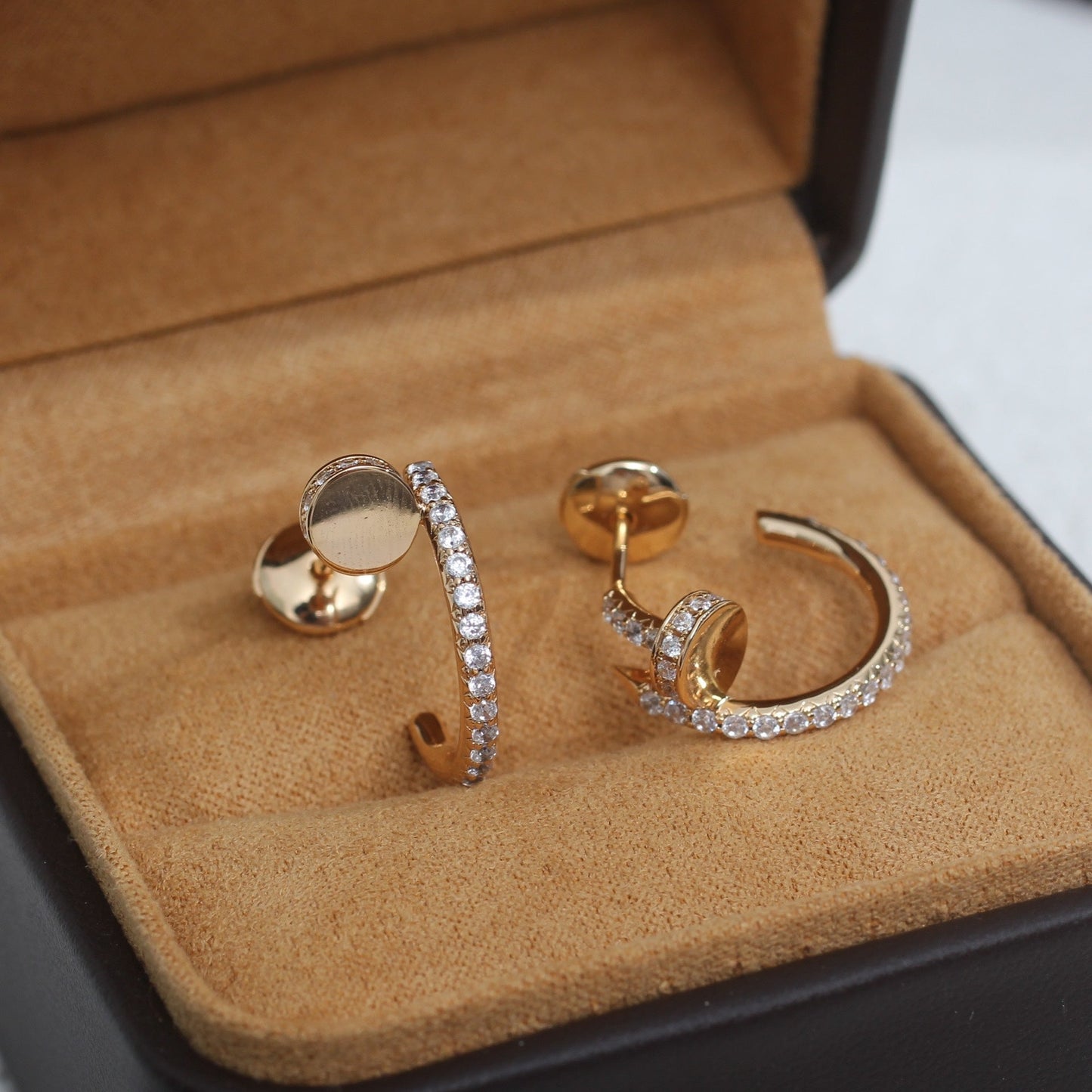[Lumi Jewellery]JUSTE EARRINGS 12.75MM PINK GOLD DIAMOND