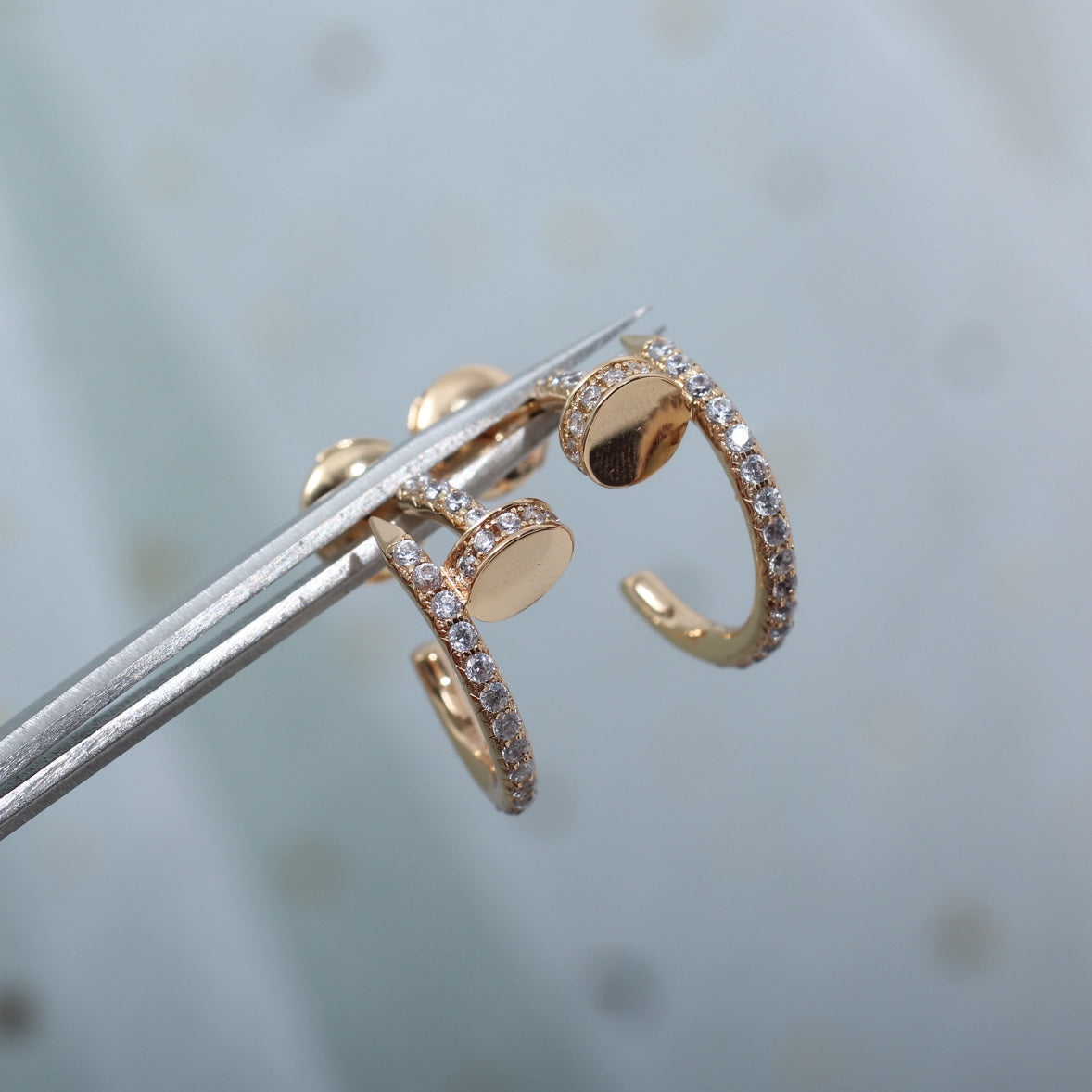 [Lumi Jewellery]JUSTE EARRINGS 12.75MM PINK GOLD DIAMOND