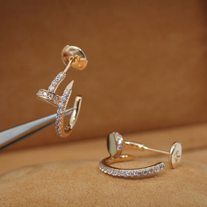 [Lumi Jewellery]JUSTE EARRINGS 12.75MM PINK GOLD DIAMOND