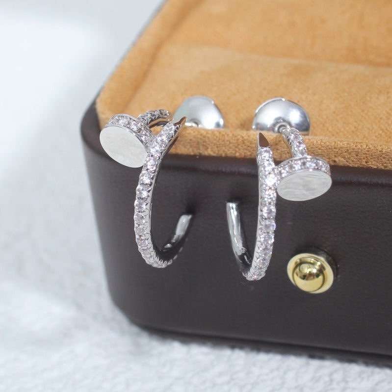 [Lumi Jewellery]JUSTE EARRINGS 12.75MM SILVER DIAMOND