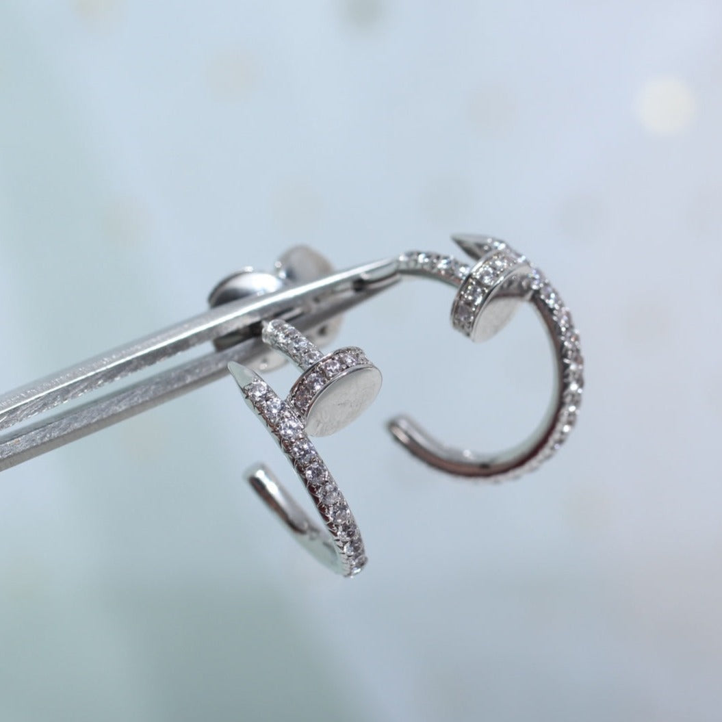 [Lumi Jewellery]JUSTE EARRINGS 12.75MM SILVER DIAMOND