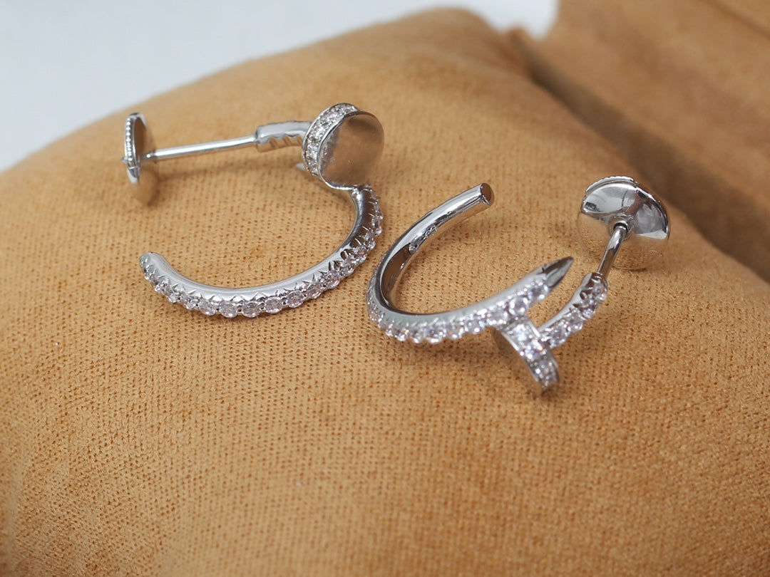 [Lumi Jewellery]JUSTE EARRINGS 12.75MM SILVER DIAMOND